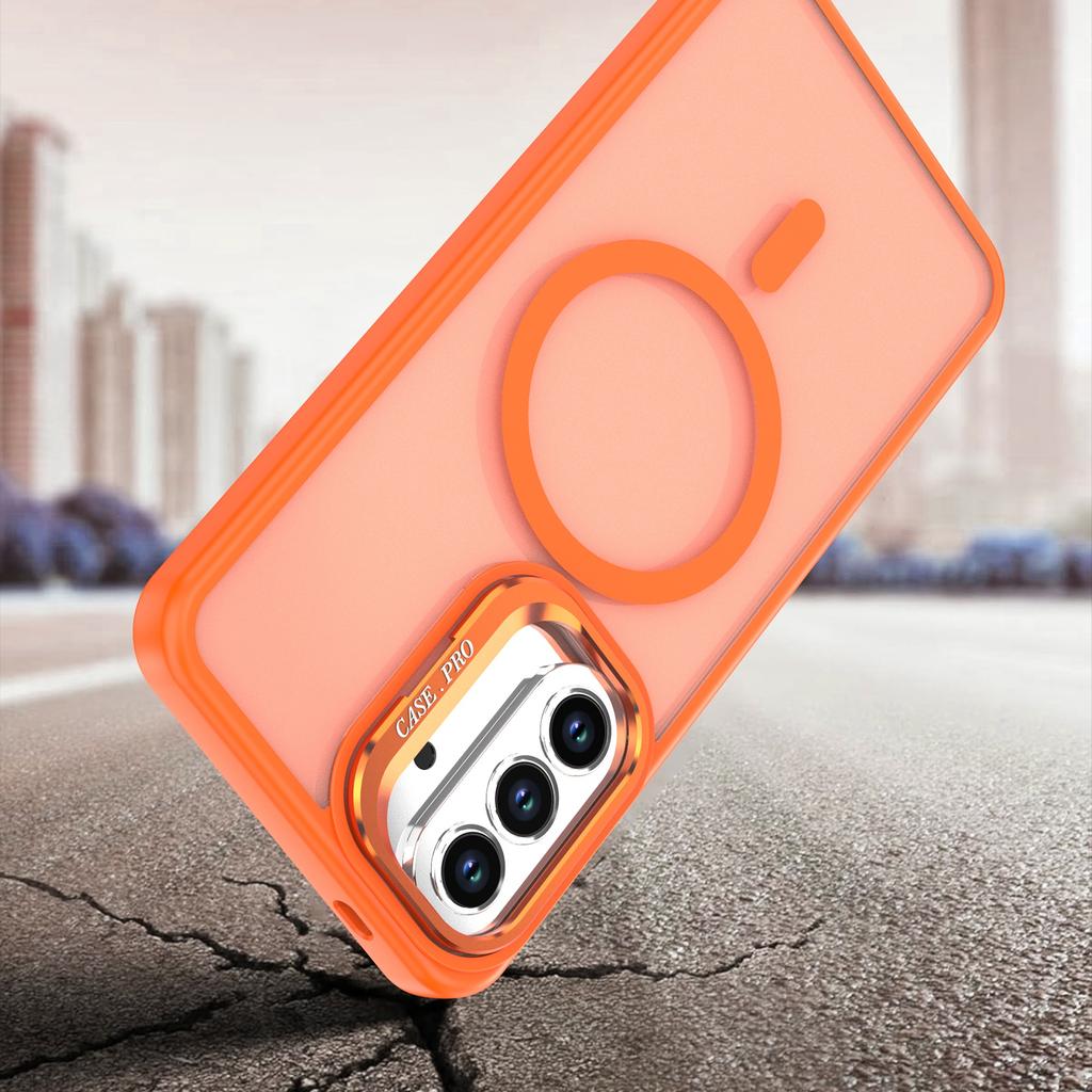 For Samsung Galaxy S26+ Magnetic Case Foldable Kickstand Matte PC + TPU Phone Cover