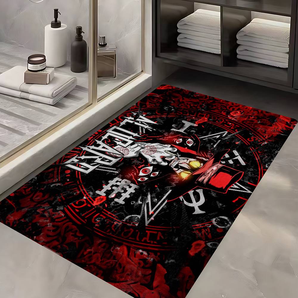 Horror Anime H-Hellsing Floor Mat INS Style Soft Bedroom Floor House Laundry Room Mat Anti-skid Household Carpets