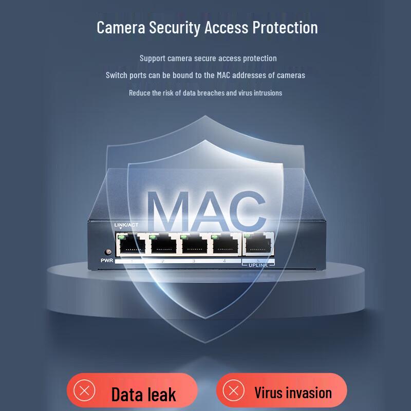 HIKVISION DS-3E1505-E 5-Port Gigabit Managed Switch CN Plug (adapter Included)