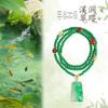 Elegant Jade Flower Landscape Pendant Necklace - Versatile Unisex Jewelry for Autumn/Winter