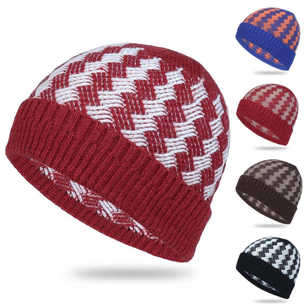 Winter Knitted Cap Warm Wool Cap Fashion Elastic Couple Ski Warm Cap