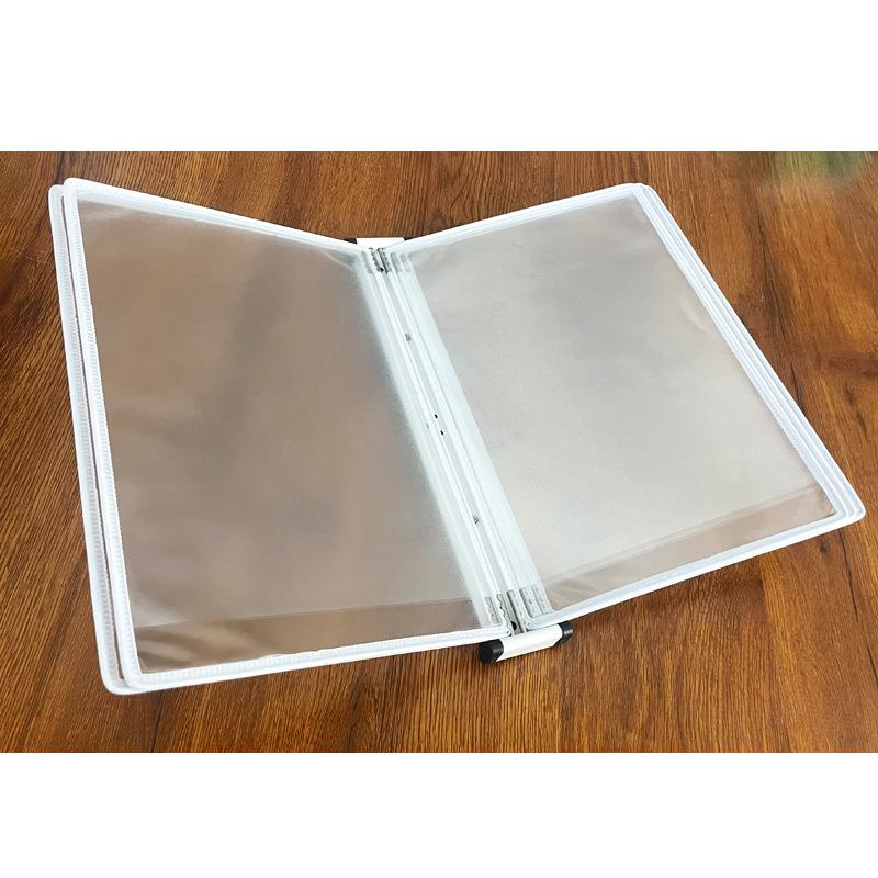 Wall-Mounted A4 Swivel File Rack - 5-Page Magnetic Display Holder
