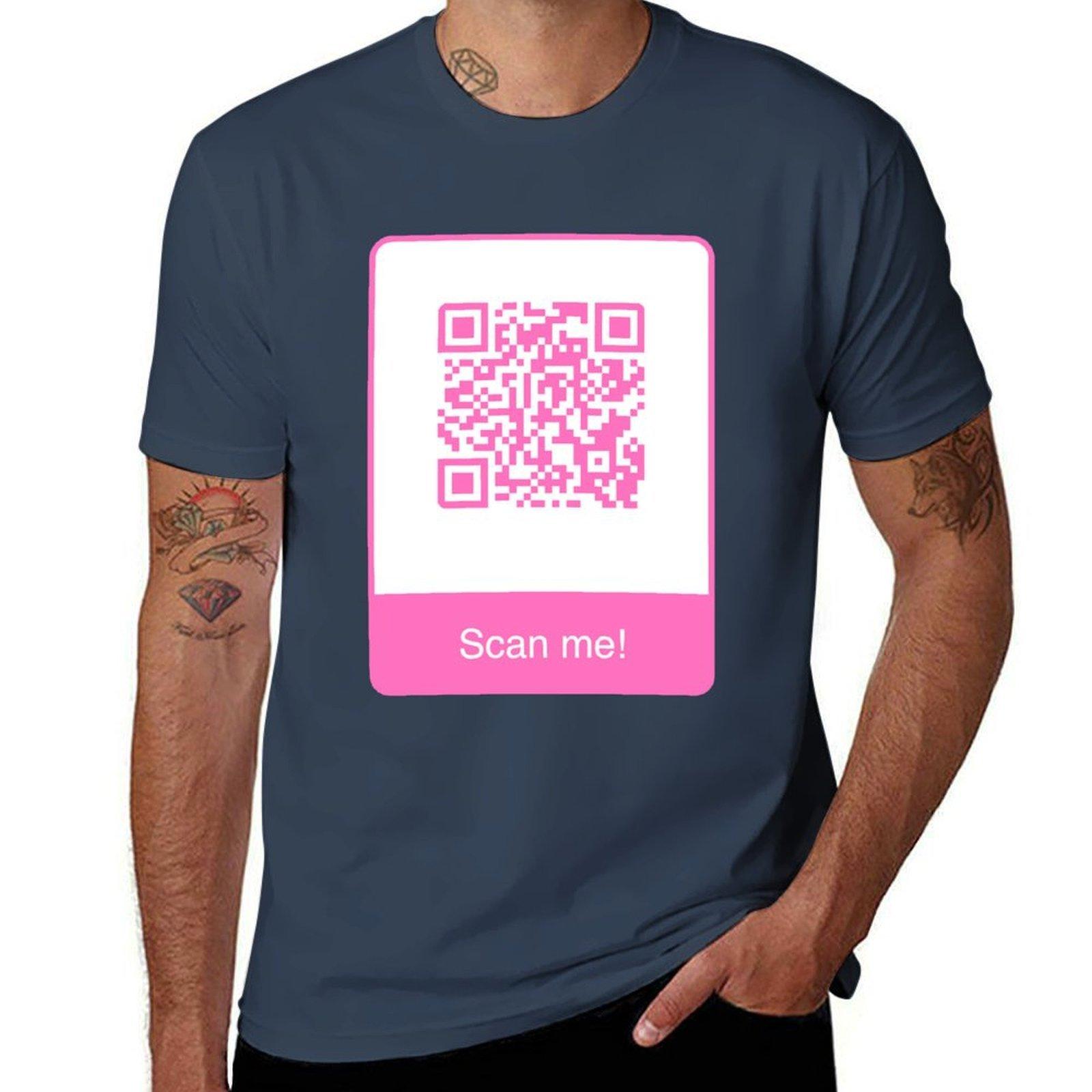Rick Roll Pink QR TShirt Work Style Casual TShirt S