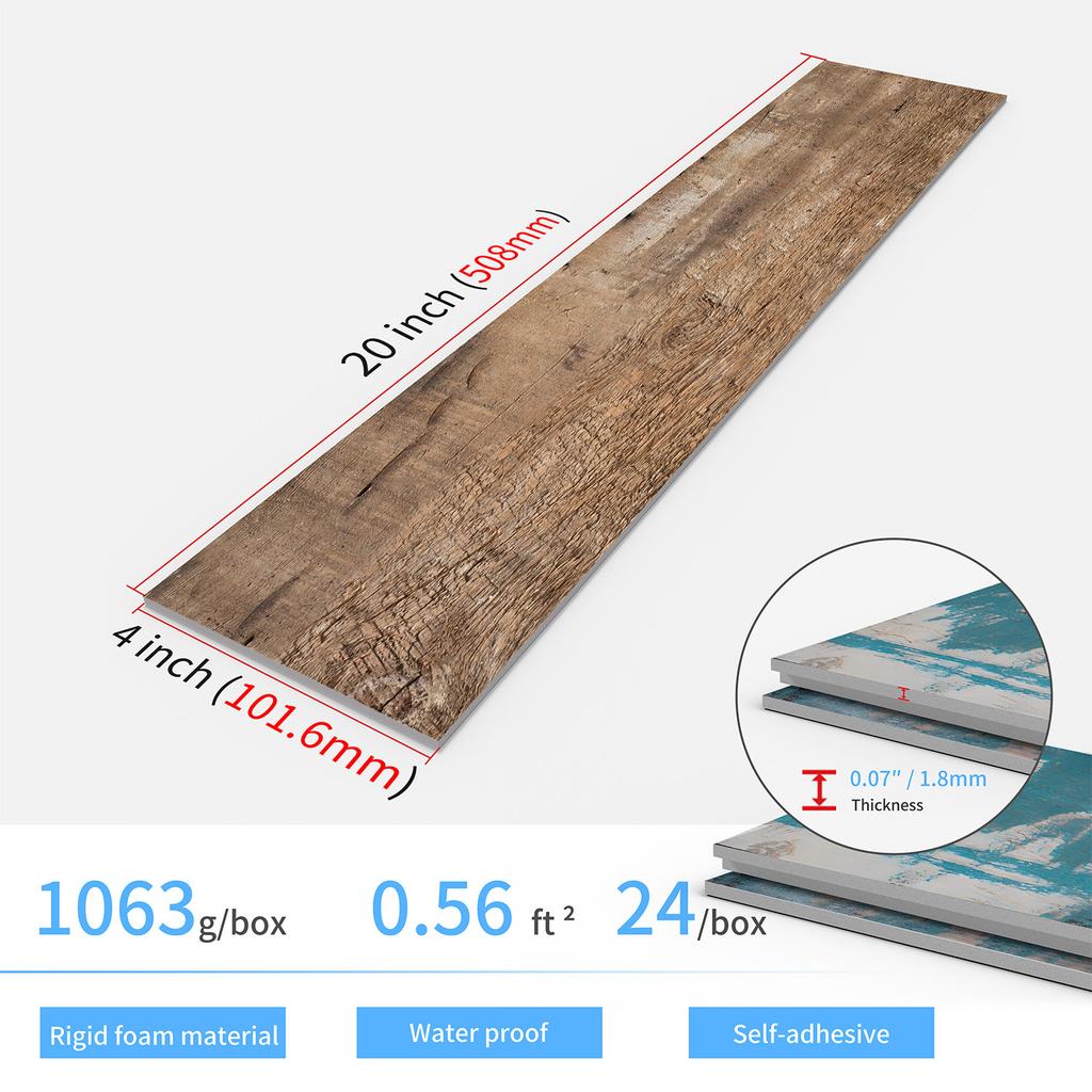 Woodgrain Wall Panels Thick Foam - Waterproof PET Matte Stickers for Kitchen Backsplash & Living Room Self-Adhesive