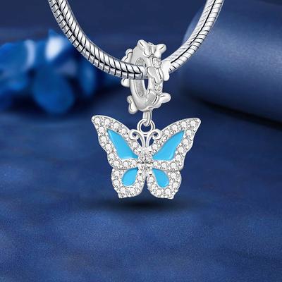 Copper Butterfly Series Zircon Charms Beads Fit Diy Bracelet Bangle Making Gift Of High Quality Jewelry For Women