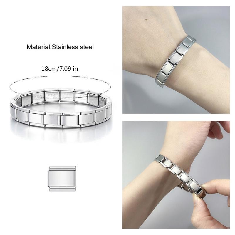 Versatile Italian Charm Pendant Sturdy Stainless Steel Link Craft Supplies Portable for Unique Bracelet Creation