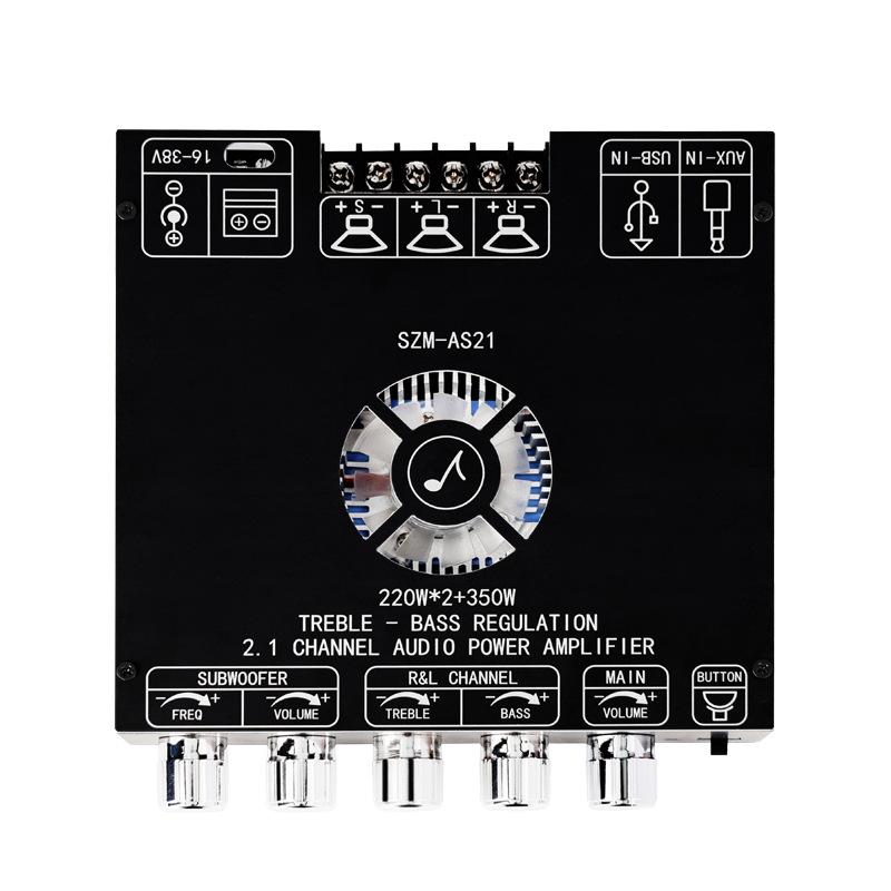 KRK-AS21 Bluetooth Amp Module with TPA3255 Chip, Treble & Bass Adjustment, 220Wx2+350W Subwoofer