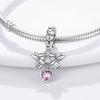 Charms Copperguardian Angel Pink Heart Beads Fit Charms Plataoriginal Bracelet Beads Women Jewellery Making Gifts