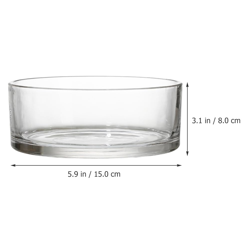 HANABASS Round Glass Terrarium Vase, Transparent Galantar for Hydroponic Cultivation, 3.15" Diameter, 5.91" Height, Interior Decor, for Succulents