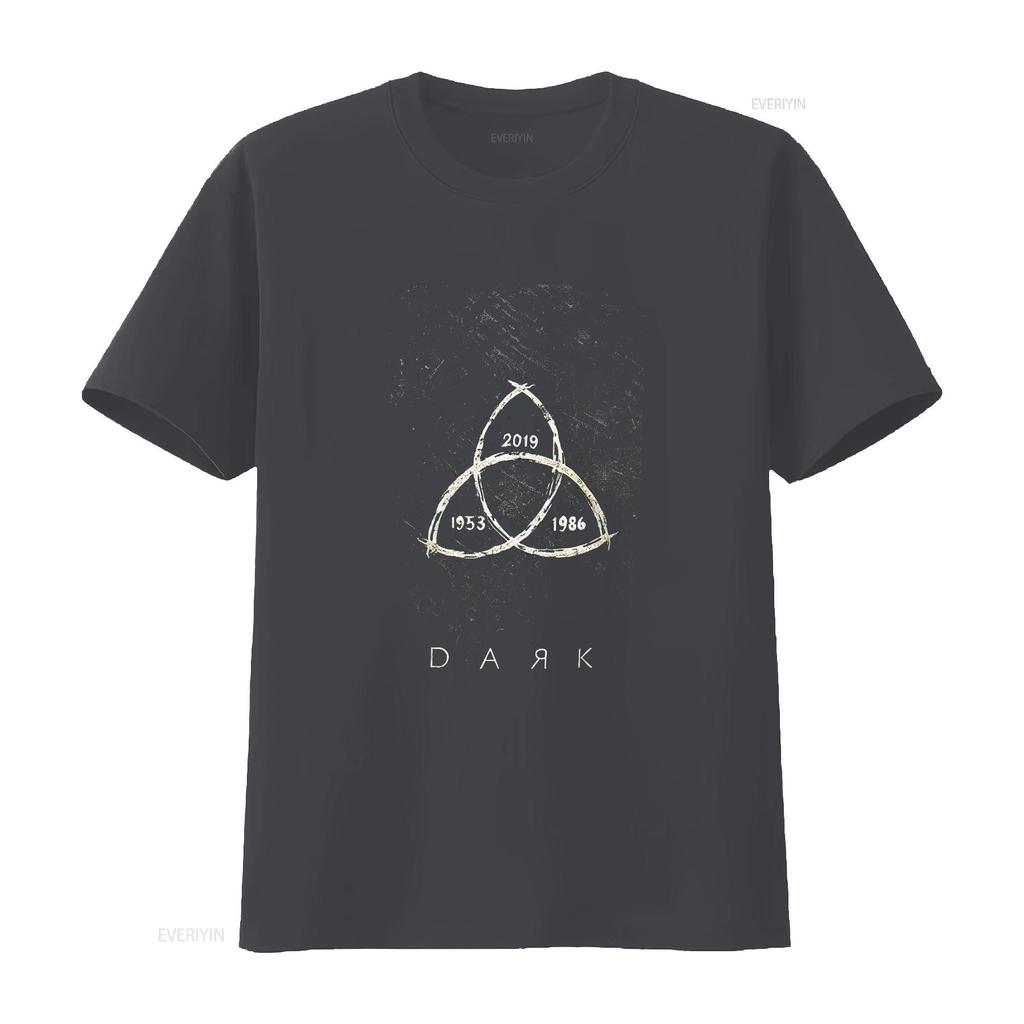 D A R K Series Black T shirt vintage Washed graphic fashion Slightly Breathable Versatile homme Casual Top For Everyday Wear