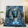 Blue Dragon Holding Stars Blanket Flannel Blanket Throw Blanket Sofa Cover Blanket Soft Premium Blanket Picnic Blanket Tv Blanket Gifts