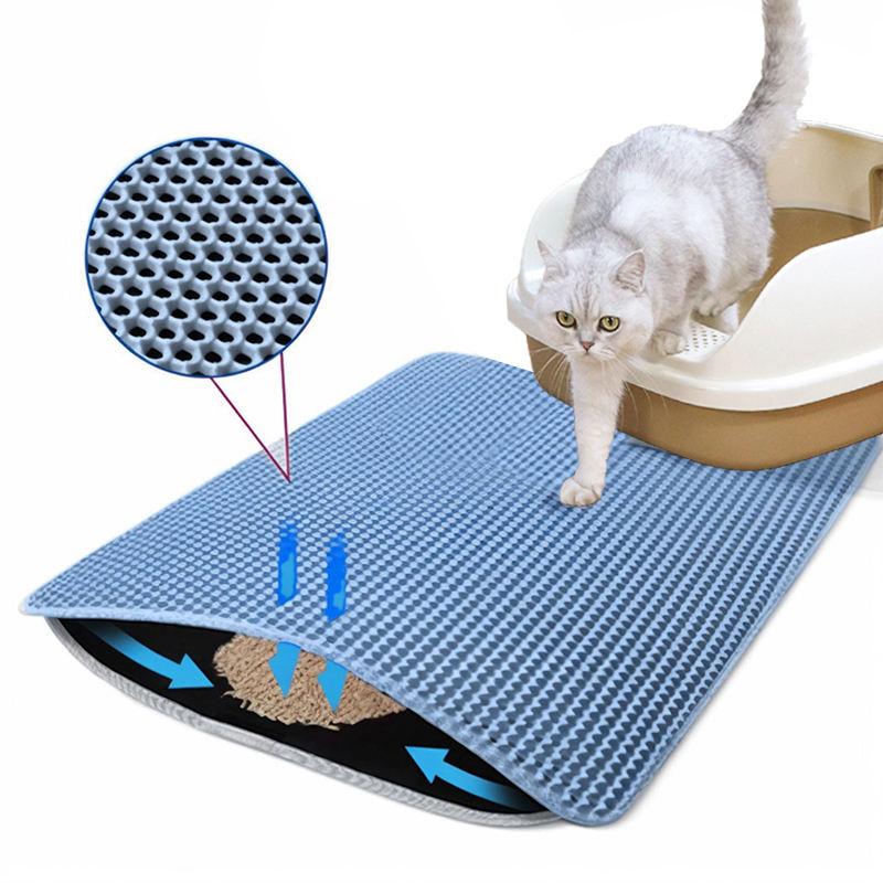 Double Cellular EVA Cat Litter Mat Washable & Foldable Pet Foot Toilet Mat With Control Feature for Cat Litter Box Accessories