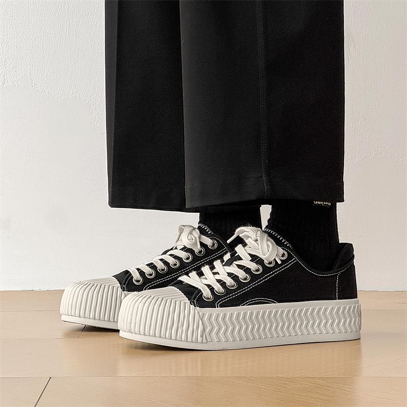 Men's Canvas Shoes New Four Seasons Fashion Youth Comfortable Flat Bottom Casual Shoes Outdoor Thick Sole Sports Shoes Soft