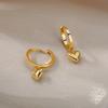 Women's Shape Earrings Gold Plated Copper with  Heart Zircon Minimalist Geometric Jewelry Set Dangle Earrings for Daily Wear