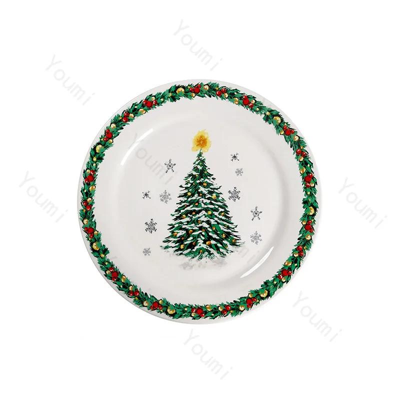 Kreativ Jul Keramisk Tallrik Porslin Lyxig Restaurang Biff Pastatallrikar Hemma Läckra Rätter Sopptallrik Utsökta Muggar