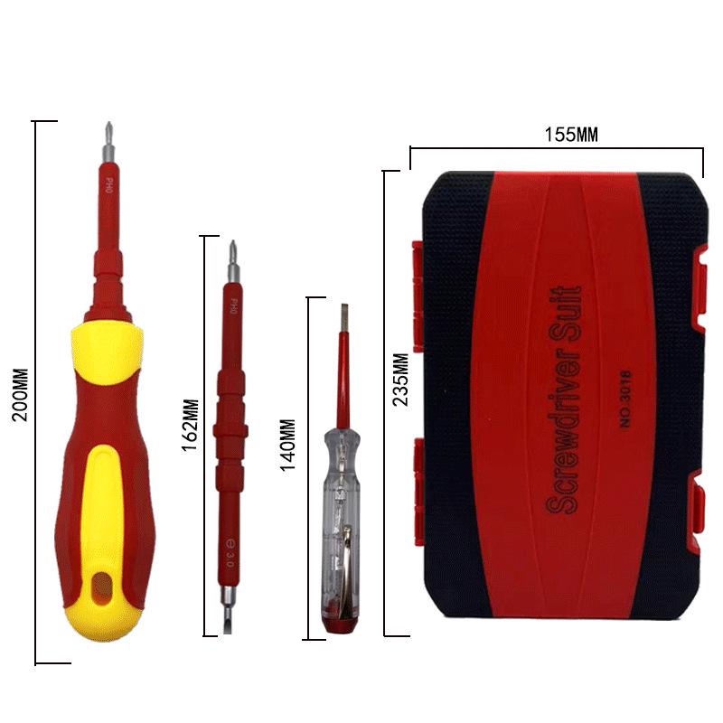 13-Piece Insulated Electrician Tool Set with Phillips and Slotted Screwdrivers