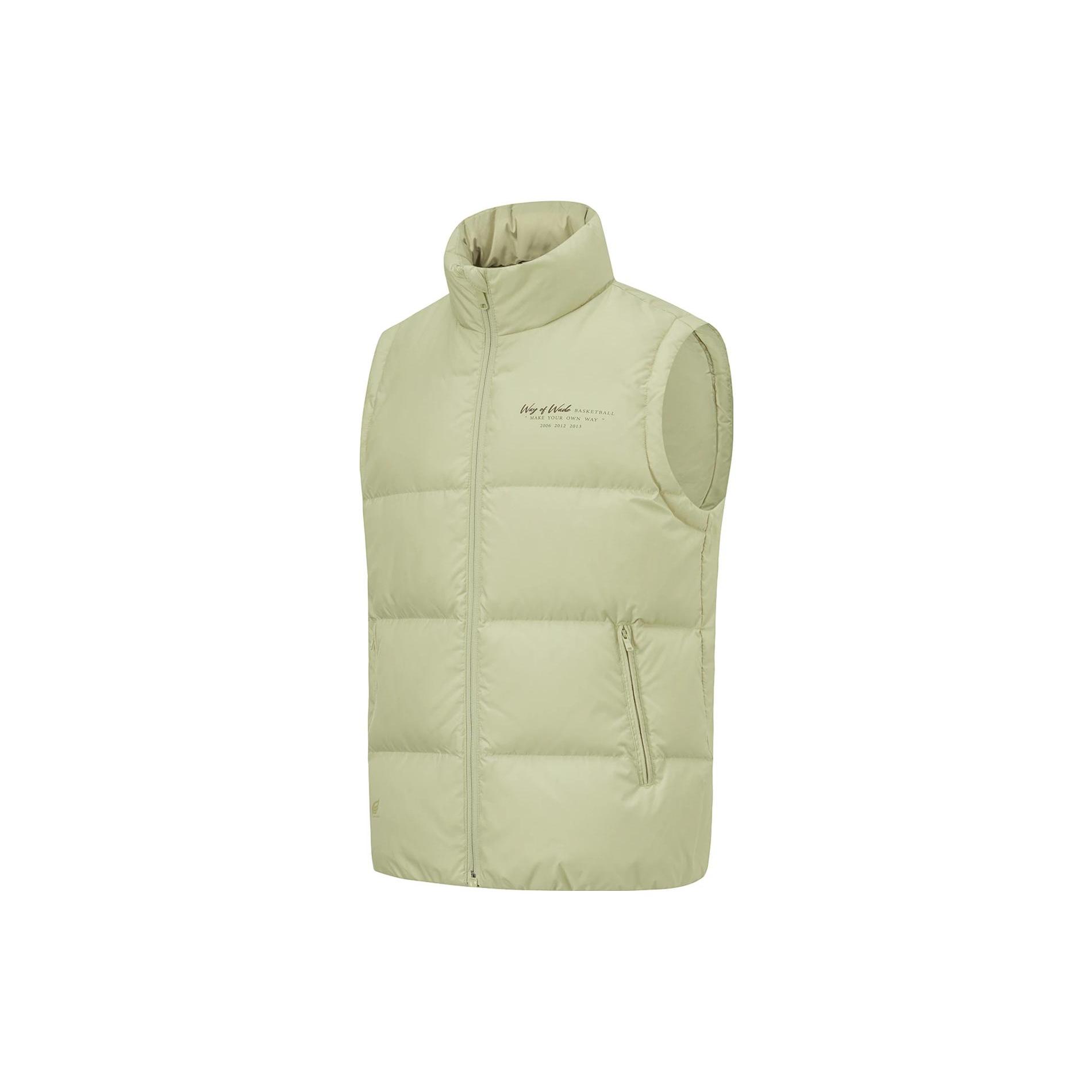 Li Ning Down Vests Men s Foam Khaki Stand Collar Moderate Other AMRT029-3 S
