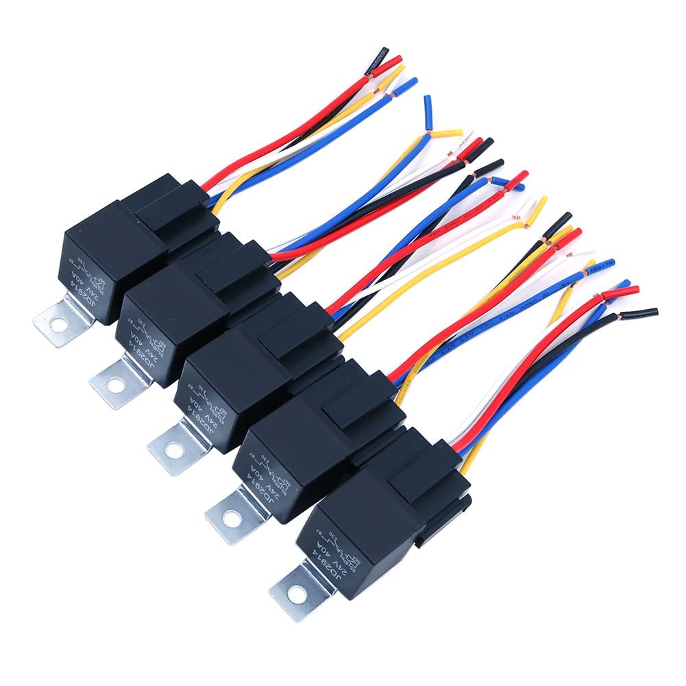 

WINGONEER 5Pcs JD2914 24V 40A Harness with Relay for Car