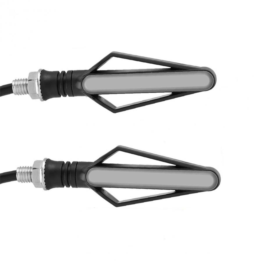 Universal 2 Pair Fishbone Style Front DRL Rear Tailight Flasher Strobe Dual colors 3 In 1 DRL Brake Flowing Turn Signal Indicator Lights Lamp Replace