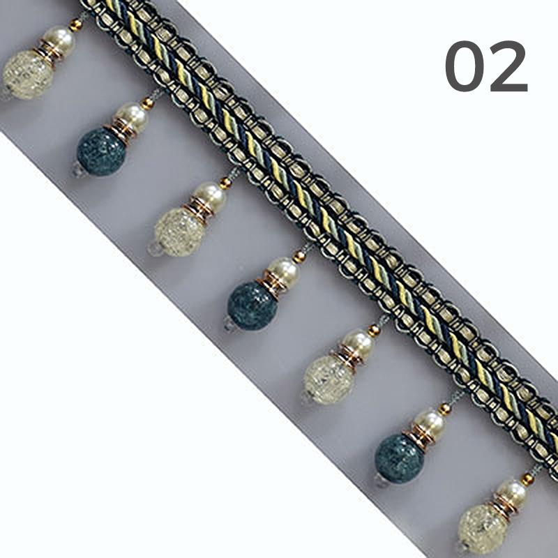 2 Meter Curtain Sewing Tassel Fringe Curtain Tassel Crystal Ribbon Upholstery Decorative Diy Making Household Craft Sew Supplies