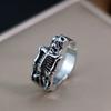 European and American Men's Trendy Metal Ring, Retro Style Cool and Handsome Design Totem Geometric Men's Ring