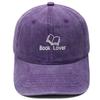 New Book lover embroidered baseball cap washed retro men's and women's casual versatile sunshade cap