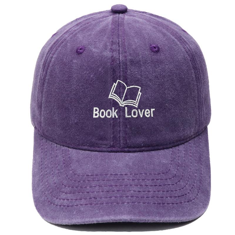 New Book lover embroidered baseball cap washed retro men's and women's casual versatile sunshade cap