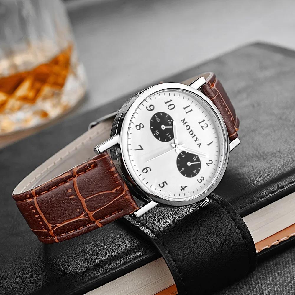Men Watches Business Wrist Watch Luxury Leather Strap Analog Watches Quartz Wristwatches Clock Men Women Casual Simple Watch