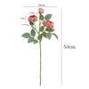 10pcs Fake Flowers Artificial Silk Grilled Edged Tea Rose Wedding Decoration Pink Simulation Flower 3 Heads Roses Branches