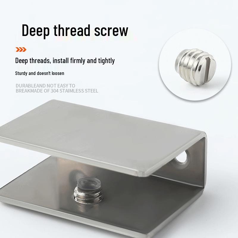 Nerezová skleněná svorka pro police a skříně