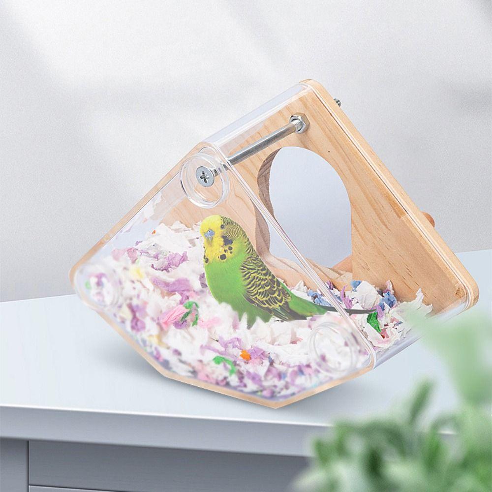 Transparent Parrot Nesting Box Acrylic Bird Hanging Nest  for Parrots Parakeet Budgerigar