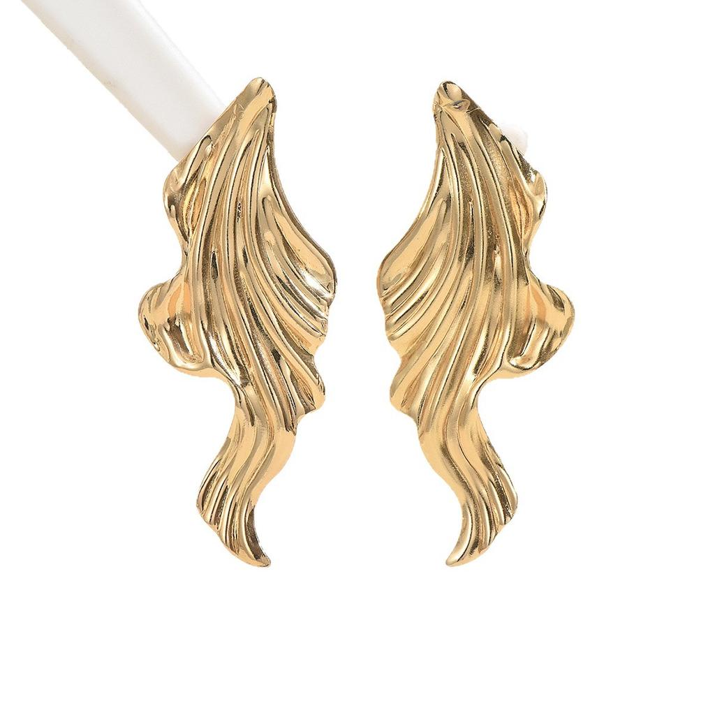 European and American Style Earrings, Fashionable Leaf Design Versatile, Light Luxury Earrings for Women