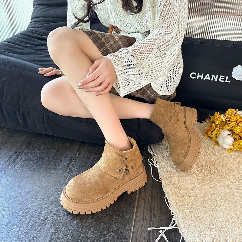 Retro two-wear belt buckle Martin boots women's new thick-soled versatile western cowboy thin boots