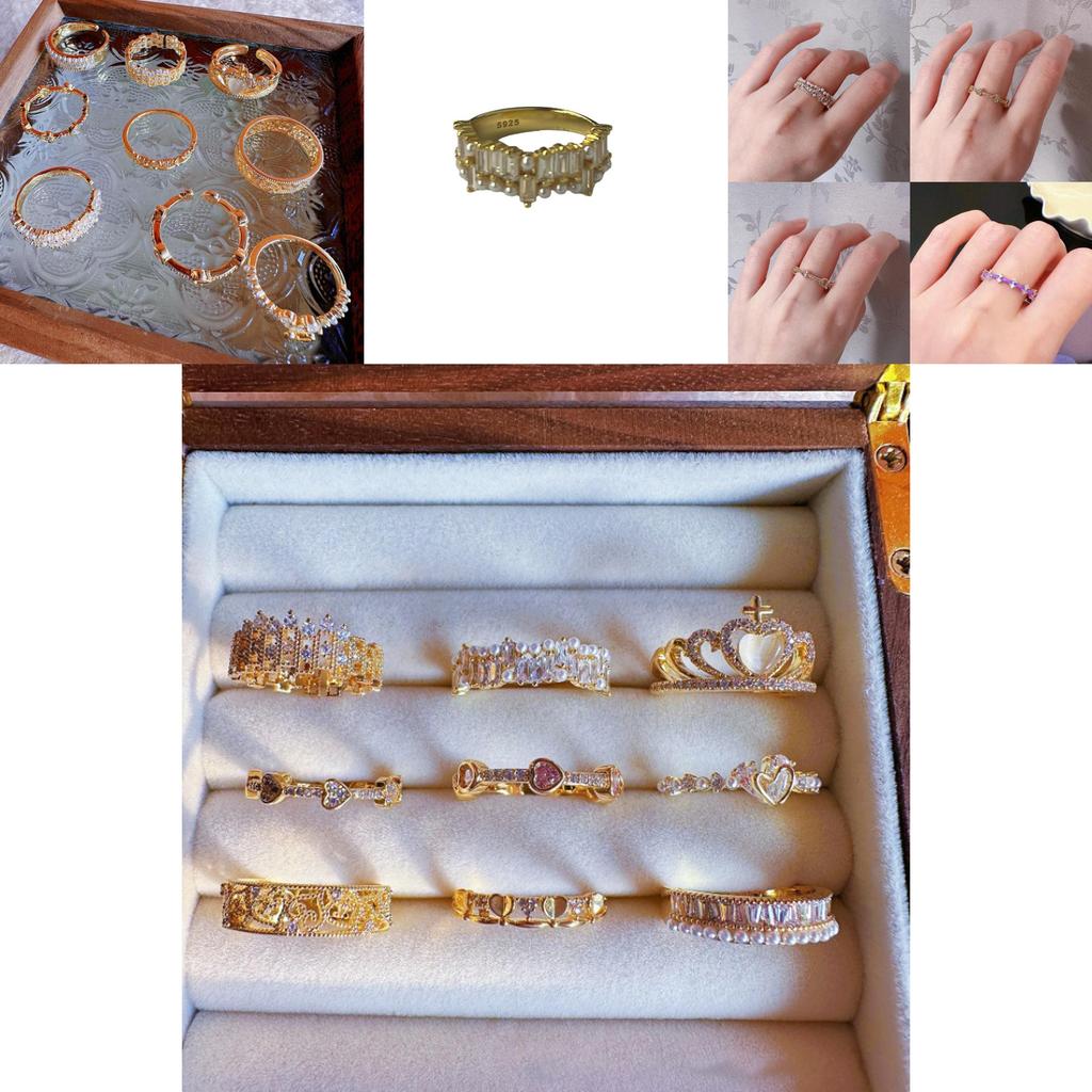 Stunning Heart Shaped Zirconia Stackable Pearl Ring For Women In Chic Copper Design