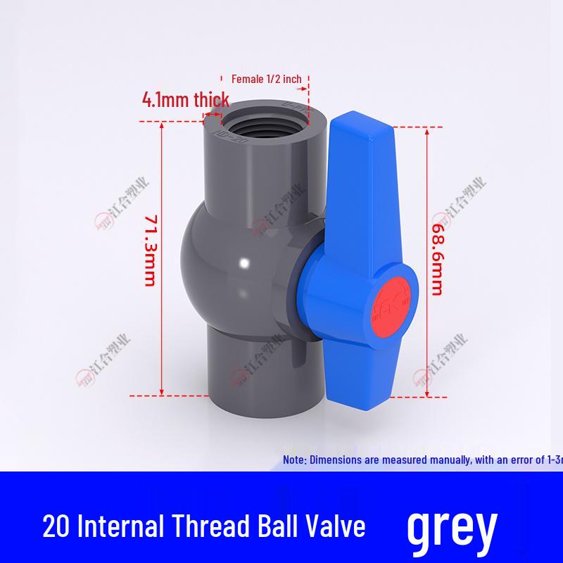 PVC Ball Valve for Water and Fish Tanks - 50mm Threaded Pipe Joint Valve Switch
