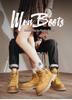 Men's Genuine Leather High-Top Martin Boots - Retro Big Yellow Style, Thick Sole, Outdoor Workwear for Autumn/Winter