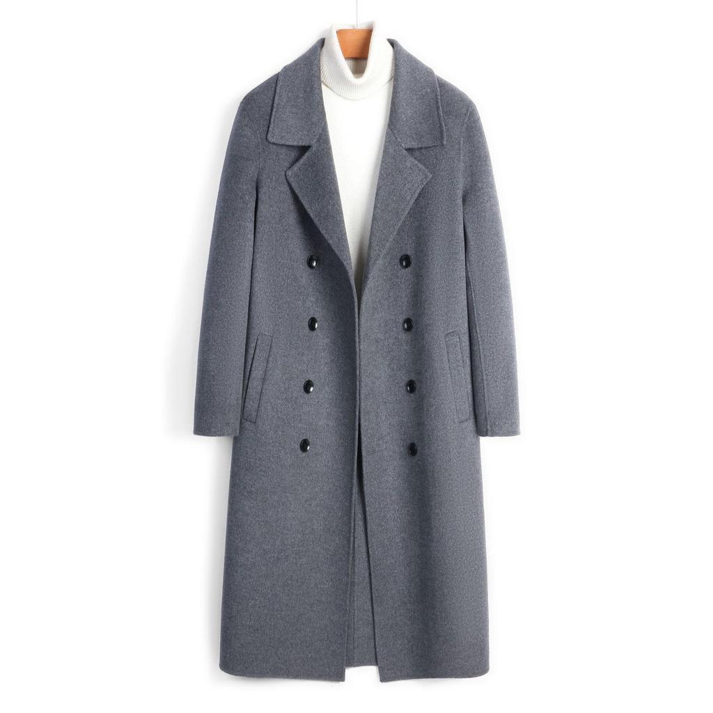 Double-sided 100% Wool Double-sided Woolen Coat Long High-end Nizi Coat Men's Over-the-knee Wool Coat