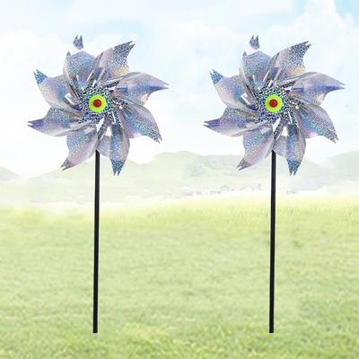1pcs Bird Repeller Pinwheels Reflective Sparkly Scarecrow Pinwheel Windmill Spinner for Garden Lawn Yard Decor Keep Birds Away