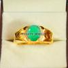 Emerald Oval Cut With 925 Sterling Silver Gold Plated Ring For Men's #B3 JL375671229385