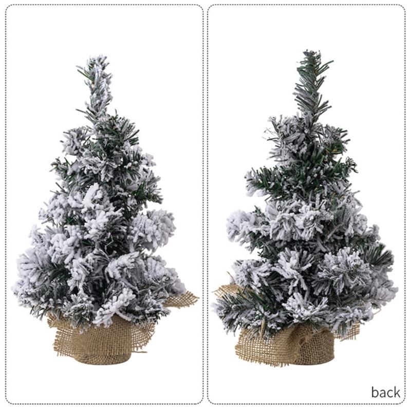 Realistic Snow Covered Christmas Tree Decoration Delicate Burlap Base Snowy Christmas Tree for Home & Office Festival