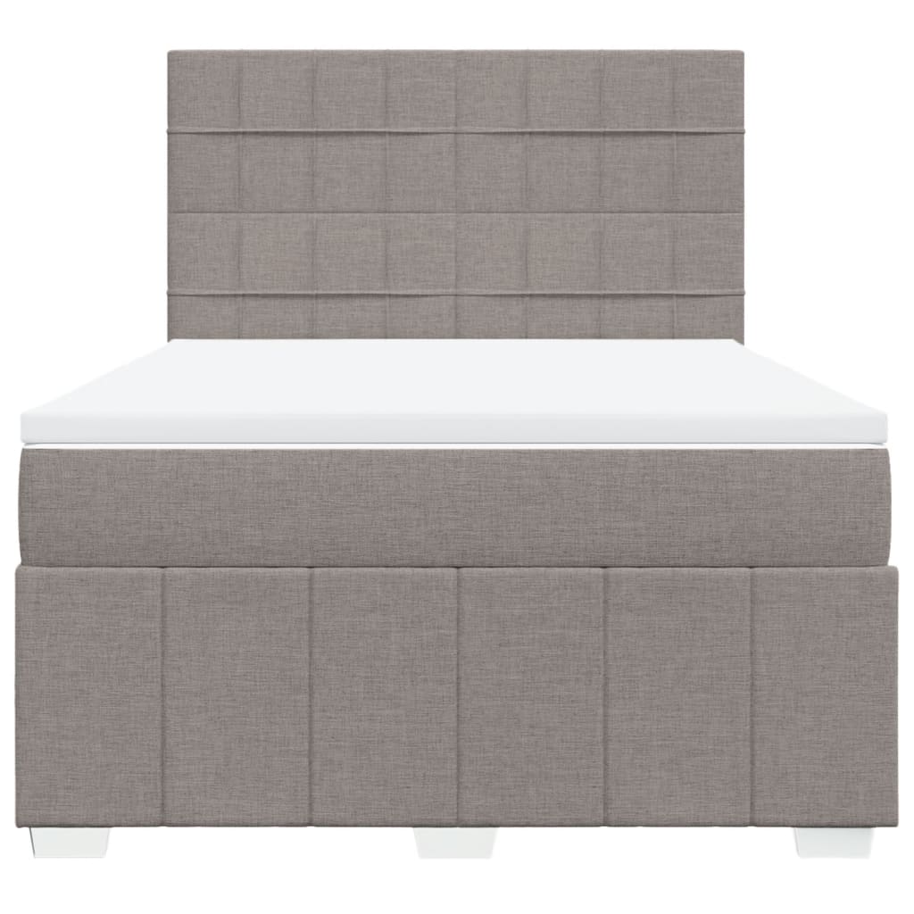 Box Spring Bed with Mattress Taupe 140 x 190 cm Fabric