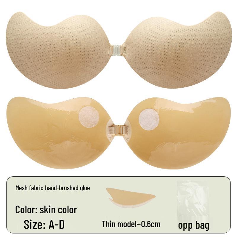 In Stock Seamless Push-Up Strapless Bra with Breathable Anti-Spillage Design and Mango Nipple Covers for Wedding Dresses