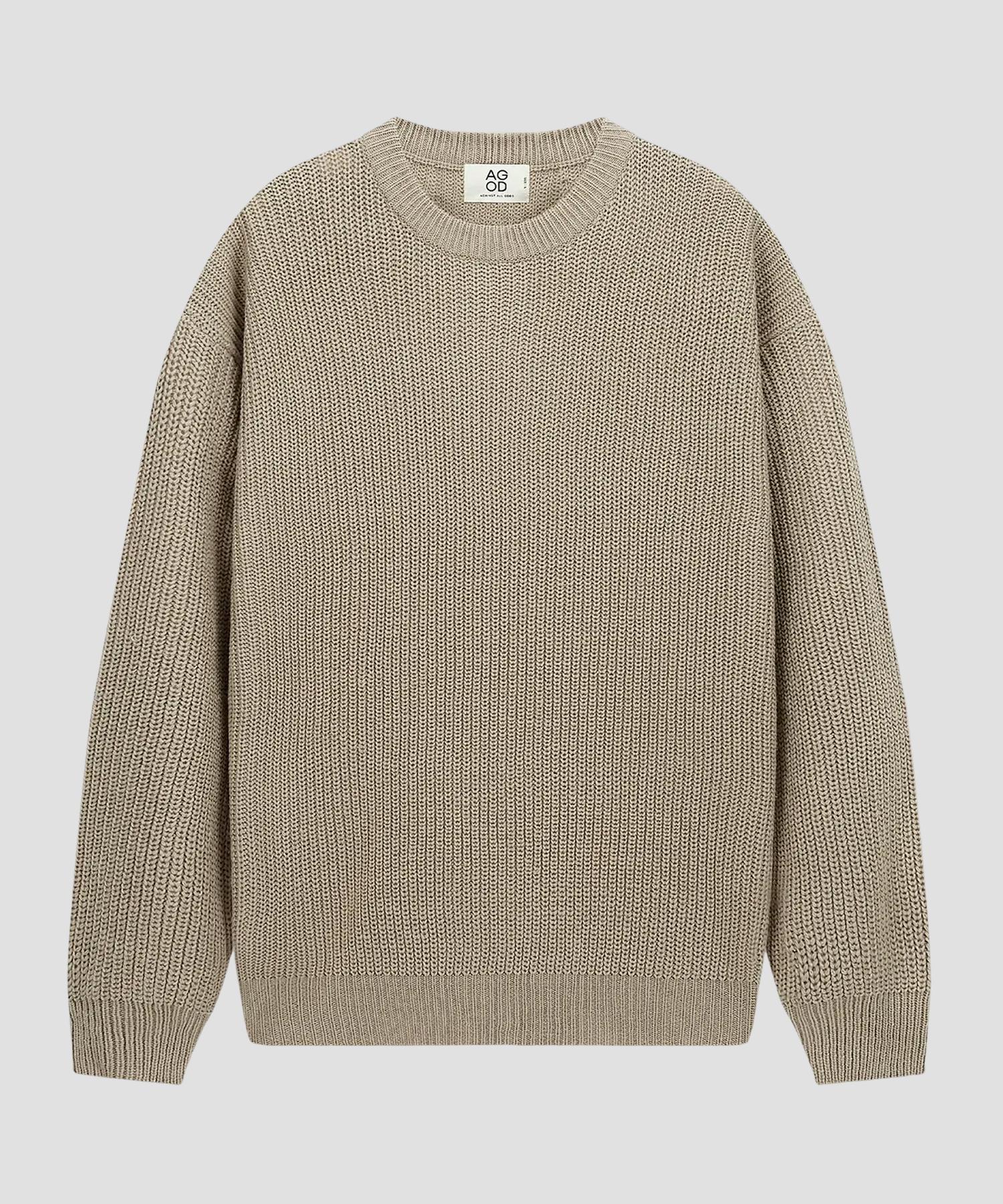Age O.D. Crew Neck Ribbed Oversized Hazzi Knit [Beige] Beige/M