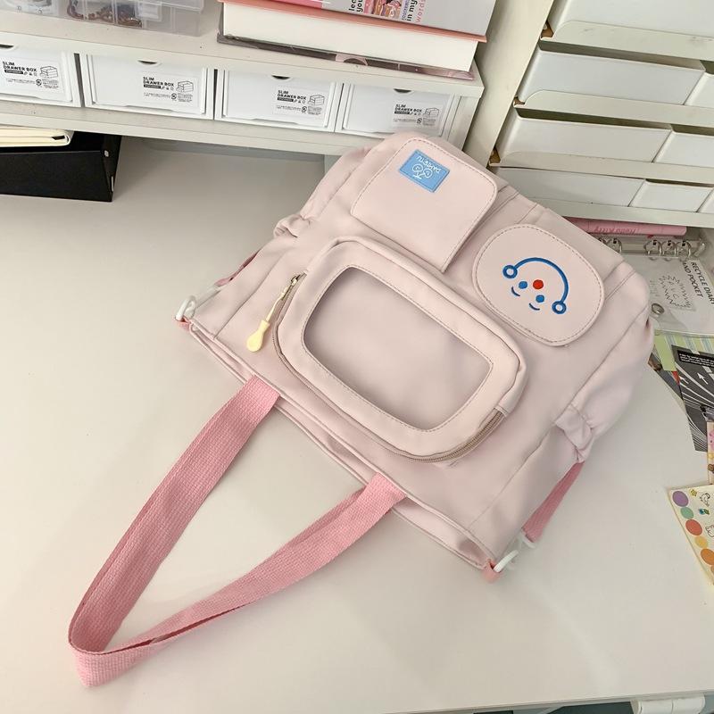 Student Large Capacity Crossbody Bag Color Block Girl Shoulder Bag Book Bag Handbag