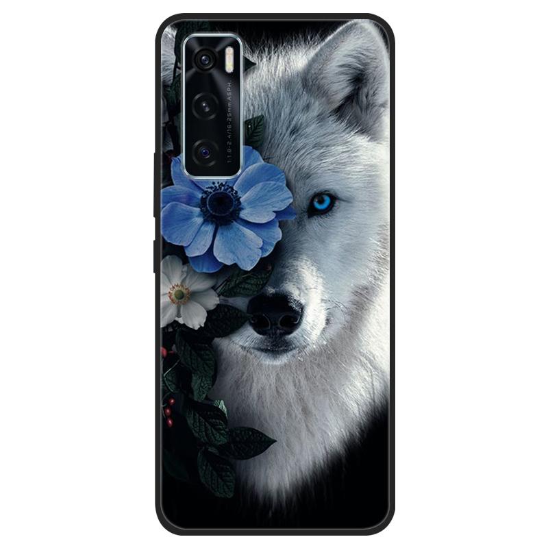 For Vivo V20 SE Case V20SE Silicone Cat Painted Soft Black Cover for VivoV20 V20SE V2022 V2023 Cover TPU Coque Protective Capa