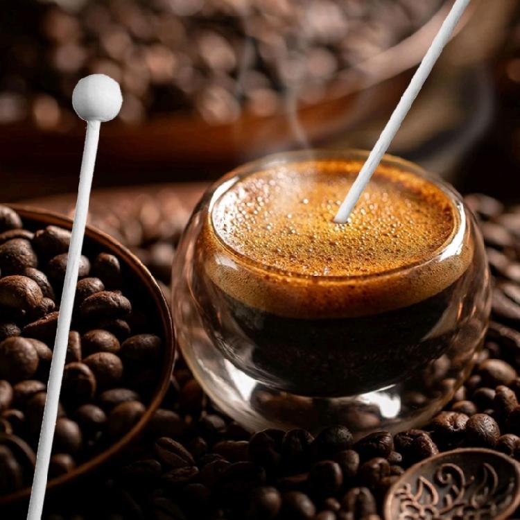 Pack of 100 Wood Coffee Stir Stick with Smooth Round Ends Stirring Stick Wood Texture Suitable for Home and Office Use