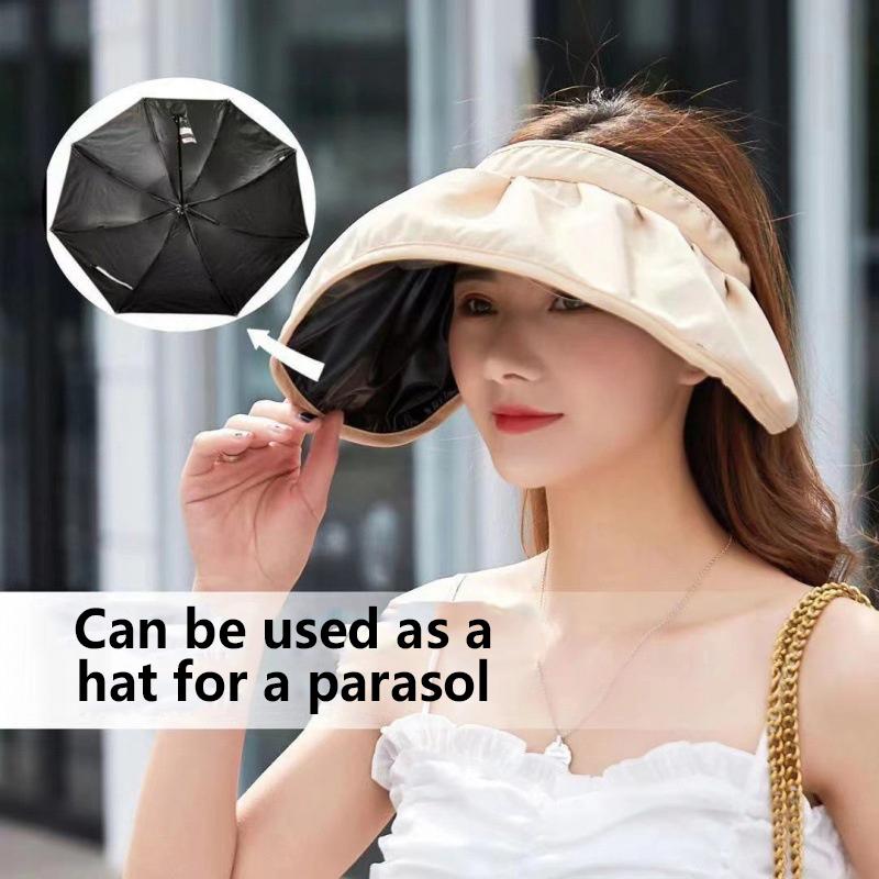 Summer Shell Sunshade Hat Uv Protection Dual Use Hair Hoop Sun Cap For Women Outdoor Beach Foldable Wide Brim Bucket Caps