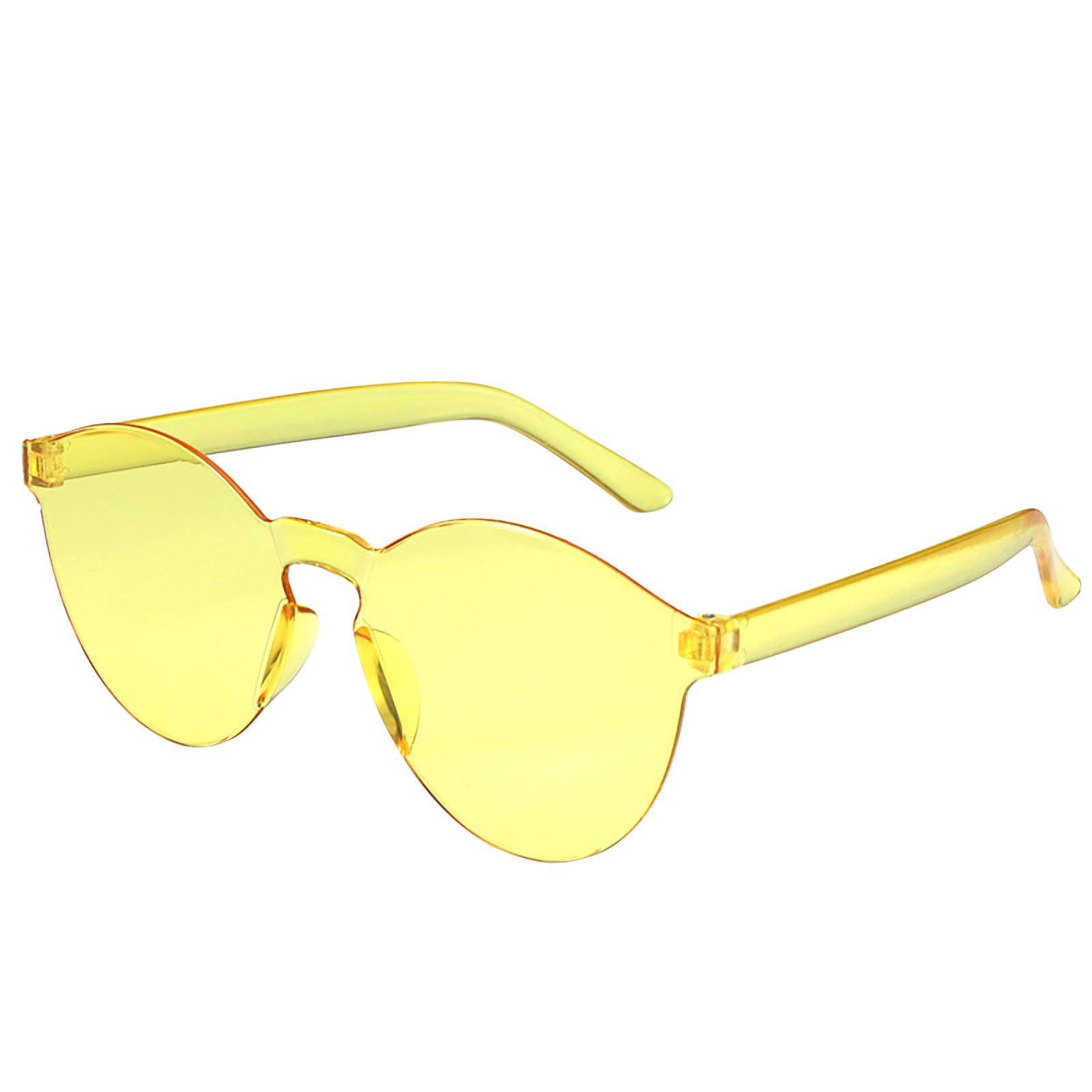 Rimless Lace Sunglasses Jelly Transparent Sunglasses жёлтый