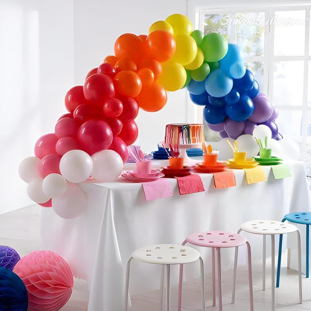 1 Set White Table Balloon Arch Kit Arch Frame for Different Size Tables Balloon Garland Decorations for Birthday Party Wedding 5