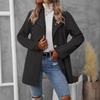2025 Herbst Winter Damenmode Einfarbig Revers Strickjacke Wollmantel
